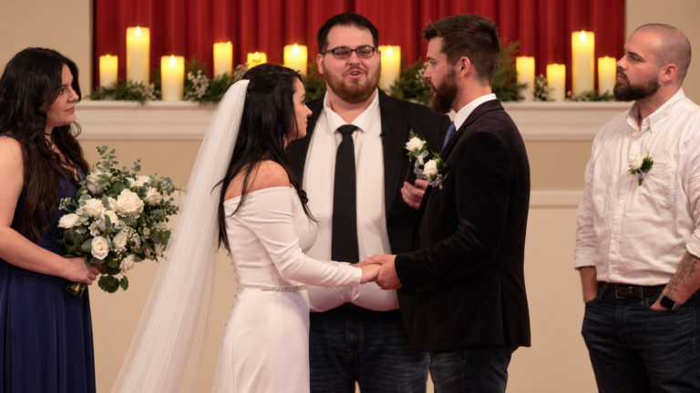 Shelby and Isaiah at the altar